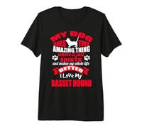 I Love My Basset Hound Dog Funny Puppy Dogs Lovers Camiseta Premium