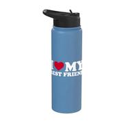 I Love My Best Friend I Heart My Best Friend Hombres Mujeres Amante Stainless Steel Insulated Water Bottle