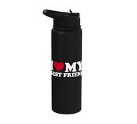 I Love My Best Friend I Heart My Best Friend Hombres Mujeres Amante Stainless Steel Insulated Water Bottle