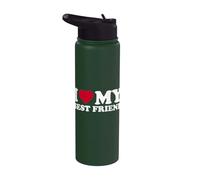 I Love My Best Friend I Heart My Best Friend Hombres Mujeres Amante Stainless Steel Insulated Water Bottle