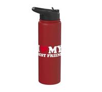 I Love My Best Friend I Heart My Best Friend Hombres Mujeres Amante Stainless Steel Insulated Water Bottle