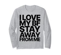 I Love MY BF Boyfriend Stay Away from ME Valentines Day Manga Larga