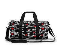 I Love My Big Brother Bolsa de gimnasio portátil para mujeres y hombres, bolsa de viaje para deportes, bolsa de gimnasio divertida bolsa de yoga