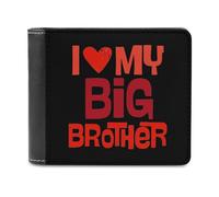 I Love My Big Brother - Cartera plegable para hombre con tarjetero de cuero