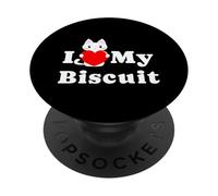 I Love My Biscuit Dueño de Gato Mascota Gatito Amante PopSockets PopGrip Adhesivo