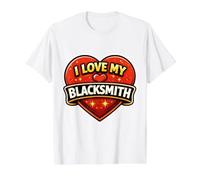 I Love My Blacksmith Mujer Esposa Novia Mamá Madre Mamá Camiseta gráfica económica, Hombre, Blanco, S