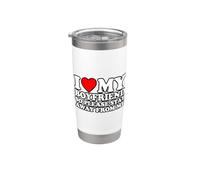 I Love My Boyfriend So Please Stay Away From Me Vaso térmico de acero inoxidable de doble pared