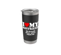 I Love My Boyfriend So Stay Away Vaso térmico de acero inoxidable de doble pared