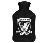 I Love My Bulldog Botella de agua de goma con cubierta de felpa suave, bolsa de agua caliente para invierno, manos y pies, protección contra el frío, 1000 ml