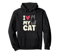 I Love My - Cat Amor Gato Lindo Silueta Amantes De Los Gatos Sudadera con Capucha
