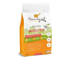 I Love My Cat Comida Seca para Gatos sin Cereales con Proteína de Insecto - 1,2 kg. Pienso hipoalergénico para Gatos con Omega-3, prebióticos y sin Gluten.