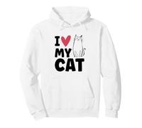 I Love My - Cat Gato Lindo Amor Silueta Amantes De Los Gatos Sudadera con Capucha