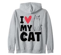 I Love My - Cat Gato Lindo Amor Silueta Amantes De Los Gatos Sudadera con Capucha