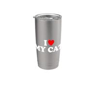 I Love My Cat, I Heart My Cat Vaso térmico de acero inoxidable de doble pared