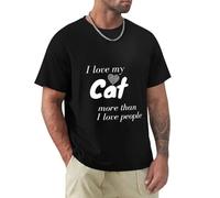I Love my Cat More Than i Love People T-Shirt Black M