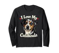 I Love My Catahoula Leopard Dog Funny Catahoula Dueño Manga Larga