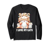 I Love My Cats Gnome For Cat Lady Cute Kitten For Cat Mommy Manga Larga