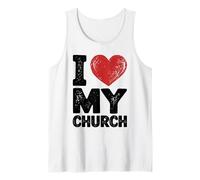 I Love My Church Mensaje edificante de la Iglesia Camiseta sin Mangas