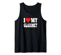 I Love My Clarinet - Orquesta de Banda de música Divertida con corazón Camiseta sin Mangas