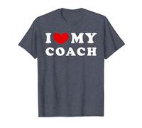 I Love My Coach, Amo a mi Entrenador Camiseta, Hombre, Azul Jaspeado, 6XL