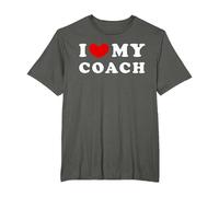 I Love My Coach, Amo a mi Entrenador Camiseta, Hombre Tallas Grandes, Asfalto, 3X Alto