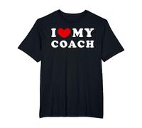 I Love My Coach, Amo a mi Entrenador Camiseta, Hombre Tallas Grandes, Negro, 4X Alto