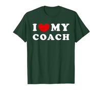 I Love My Coach, Amo a mi Entrenador Camiseta, Hombre, Verde Bosque, S