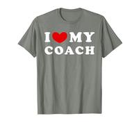 I Love My Coach, Amo a mi Entrenador Camiseta, Hombre, Verde Militar Jaspeado, S