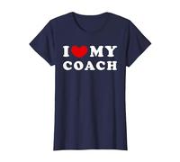 I Love My Coach, Amo a mi Entrenador Camiseta, Mujer, Azul Marino, S