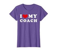 I Love My Coach, Amo a mi Entrenador Camiseta, Mujer, Morado Jaspeado, XXL