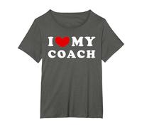 I Love My Coach, Amo a mi Entrenador Camiseta, Mujer Tallas Grandes, Asfalto, 5XL Grande