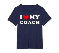 I Love My Coach, Amo a mi Entrenador Camiseta, Mujer Tallas Grandes, Azul Marino, 2XL Grande