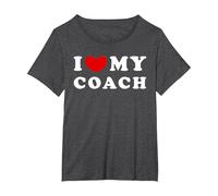 I Love My Coach, Amo a mi Entrenador Camiseta, Mujer Tallas Grandes, Jaspeado Oscuro, 6XL Grande