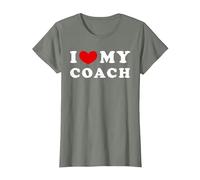 I Love My Coach, Amo a mi Entrenador Camiseta, Mujer, Verde Militar Jaspeado, S