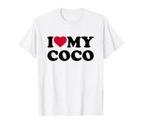 I Love My Coco Heart Grandma Family Camiseta