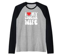I Love My Cougar Wife! Divertido Juguete niño y Marido más Joven Camiseta Manga Raglan