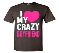 I Love My Crazy Boyfriend Unisex T Shirt Couple Shirts Mens T-Shirt Grey L