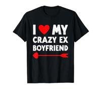 I Love My Crazy Ex Boyfriend - Día de San Valentín Divertido Camiseta gráfica económica, Hombre, Negro, XL