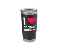 I Love My Crazy Girlfriend - Día de San Valentín divertido Vaso térmico de acero inoxidable de doble pared