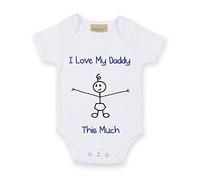 I Love My Daddy esta much niños blanco bebé Grow body para bebé, nuevo bebé regalo stick persona blanco blanco Talla:3-6 meses