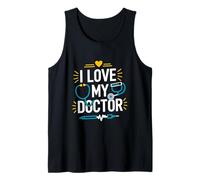 I Love My Doctor Estetoscopio Heartbeat Art Camiseta sin Mangas