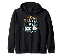 I Love My Doctor Estetoscopio Heartbeat Art Sudadera con Capucha