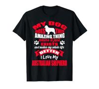 I Love My Dog Australian Shepherd Funny Puppy Dogs Lovers Camiseta gráfica económica