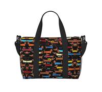 I Love My Dog Dachshund Bolsa de viaje cruzada de mano Bolso de un solo hombro Bolsa de deporte y entrenamiento Bolsa de fin de semana de noche, negro, talla única, Negro, One size