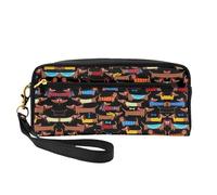 I Love My Dog Dachshunds - Bolsa de maquillaje pequeña, bolsa de maquillaje de viaje, bolsa de cosméticos para mujer, bolsa de cosméticos duradera con cremallera, Black, Talla única, Neceser de