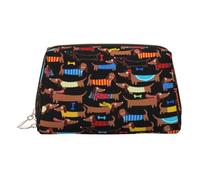 I Love My Dog Dachshunds - Bolsa organizadora de artículos de aseo de piel, bolsa de maquillaje para mujer, Gold, Talla única, Neceser