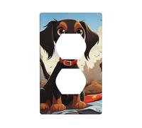 I Love My Dog Dachshunds - Cubiertas para placas de pared, 1 banda, dúplex para interruptor de luz, placas de pared eléctricas, cubiertas de receptáculo, cubiertas decorativas para decoración del