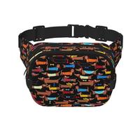 "I Love My Dog" Dachshunds unisex estampado cuadrado de doble capa bolsa de cintura crossbody bolsa de viaje accesorios de entrenamiento, negro, talla única, negro, talla única, Negro, One Size