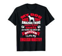 I Love My Dog English Mastiff Funny Puppy Dogs Lovers Camiseta gráfica económica