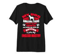 I Love My Dog English Mastiff Funny Puppy Dogs Lovers Camiseta Premium